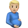 Pregnant Man: Medium-Light Skin Tone Emoji 🫃🏼 image - Apple style