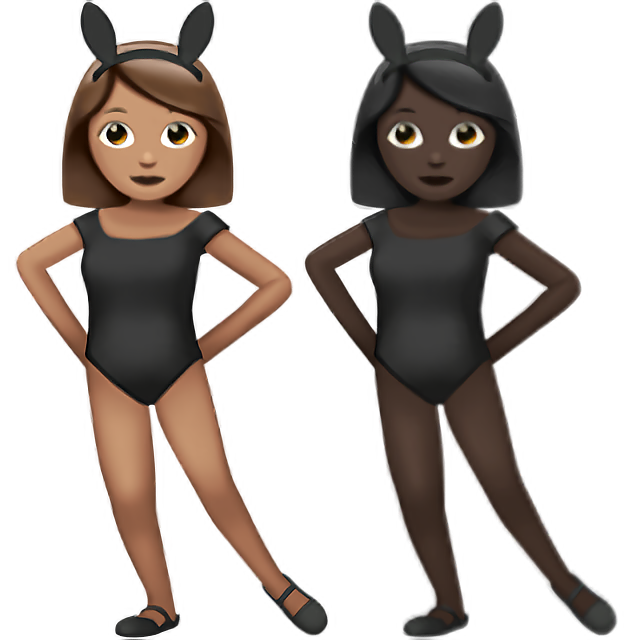 Women With Bunny Ears: Medium Skin Tone, Dark Skin Tone