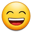 Cara sonriente con la boca abierta y los ojos sonrientes