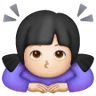 Woman Bowing: Light Skin Tone Emoji 🙇🏻‍♀️ image - Samsung style