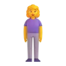 Woman Standing Emoji 🧍‍♀️ image - Microsoft 3D Fluent style