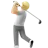 Person Golfing: Medium-Light Skin Tone
