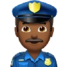 Man Police Officer: Medium-Dark Skin Tone Emoji 👮🏾‍♂️ image - Apple style
