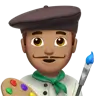 Man Artist: Medium Skin Tone Emoji 👨🏽‍🎨 image - Apple style