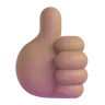 Thumbs Up: Medium Skin Tone Emoji 👍🏽 image - Microsoft 3D Fluent style