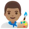 Man Artist: Medium Skin Tone Emoji 👨🏽‍🎨 image - Google Noto Color style