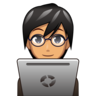 Technologist: Medium Skin Tone Emoji 🧑🏽‍💻 image - Emojidex style