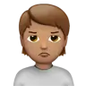 Person Pouting: Medium Skin Tone Emoji 🙎🏽 image - Apple style
