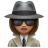 Woman Detective: Medium Skin Tone Emoji 🕵🏽‍♀️ image - WhatsApp style