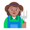 Woman Farmer: Medium Skin Tone Emoji 👩🏽‍🌾 image - Microsoft Classic 2D style