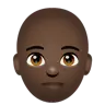 Person: Dark Skin Tone, Bald Emoji 🧑🏿‍🦲 image - WhatsApp style