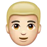 Person: Light Skin Tone, Blond Hair Emoji 👱🏻 image - WhatsApp style