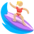 Person Surfing: Medium-Light Skin Tone
