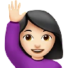 Woman Raising Hand: Light Skin Tone Emoji 🙋🏻‍♀️ image - Apple style