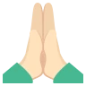 Folded Hands: Light Skin Tone Emoji 🙏🏻 image - EmojiTwo style