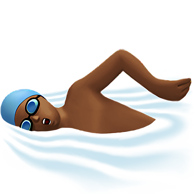 Man Swimming: Medium-Dark Skin Tone