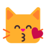 Emoji Baciare la faccia di gatto con gli occhi chiusi 😽 image - Microsoft Classic 2D style