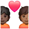 Couple With Heart: Person, Person, Medium-Dark Skin Tone, Dark Skin Tone Emoji 🧑🏾‍❤️‍🧑🏿 image - Samsung style