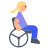 Woman In Manual Wheelchair: Medium-Light Skin Tone