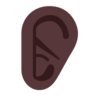 Ear: Dark Skin Tone Emoji 👂🏿 image - Microsoft Classic 2D style