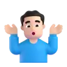 Man Shrugging: Light Skin Tone Emoji 🤷🏻‍♂️ image - Microsoft 3D Fluent style