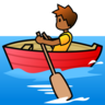 Person Rowing Boat: Medium-Dark Skin Tone Emoji 🚣🏾 image - Emojidex style