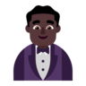 Man In Tuxedo: Dark Skin Tone Emoji 🤵🏿‍♂️ image - Microsoft Classic 2D style