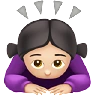 Woman Bowing: Light Skin Tone Emoji 🙇🏻‍♀️ image - Apple style