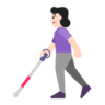 Woman With White Cane: Light Skin Tone Emoji 👩🏻‍🦯 image - Microsoft Classic 2D style