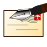 Stylo sur enveloppe timbrée 🖆 image - Emojidex style