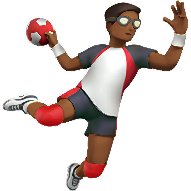 Man Playing Handball: Medium-Dark Skin Tone