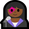 Woman Singer: Medium-Dark Skin Tone Emoji 👩🏾‍🎤 image - Microsoft Windows 10 Segoe UI Emoji style