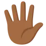 Hand With Fingers Splayed: Medium-Dark Skin Tone Emoji 🖐🏾 image - Google Noto Color style