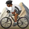 Person Mountain Biking: Medium-Dark Skin Tone Emoji 🚵🏾 image - Apple style