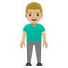 Man Standing: Medium-Light Skin Tone Emoji 🧍🏼‍♂️ image - Google Noto Color style