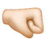 Right-Facing Fist: Light Skin Tone Emoji 🤜🏻 image - Samsung style