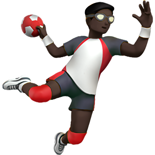 Man Playing Handball: Dark Skin Tone