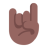 Sign Of The Horns: Medium-Dark Skin Tone Emoji 🤘🏾 image - Microsoft Classic 2D style