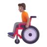 Person In Manual Wheelchair: Medium Skin Tone Emoji 🧑🏽‍🦽 image - Microsoft 3D Fluent style