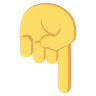 Índice de mano izquierda apuntando hacia abajo blanco 🖗 image - EmojiTwo style