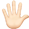 Hand With Fingers Splayed: Light Skin Tone Emoji 🖐🏻 image - Apple style