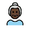 Old Woman: Dark Skin Tone Emoji 👵🏿 image - OpenMoji style