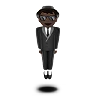 Person In Suit Levitating: Dark Skin Tone Emoji 🕴🏿 image - Apple style