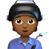 Factory Worker: Medium-Dark Skin Tone Emoji 🧑🏾‍🏭 image - Apple style