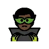 Man Supervillain: Dark Skin Tone Emoji 🦹🏿‍♂️ image - OpenMoji style