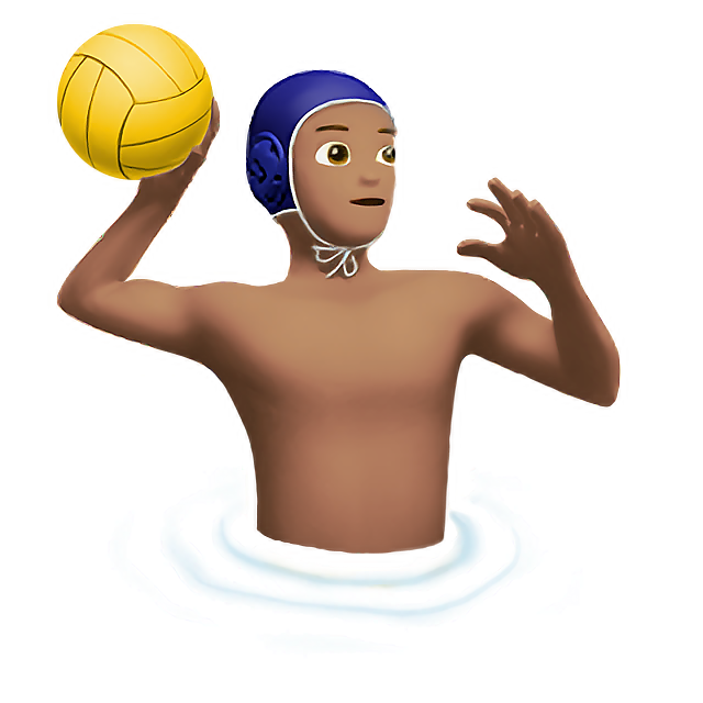 Man Playing Water Polo: Medium Skin Tone