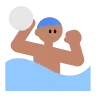 Man Playing Water Polo: Medium Skin Tone Emoji 🤽🏽‍♂️ image - Tossface style