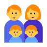 Family: Man, Woman, Boy, Boy Emoji 👨‍👩‍👦‍👦 image - Tossface style