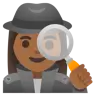 Woman Detective: Medium-Dark Skin Tone Emoji 🕵🏾‍♀️ image - Google Noto Color style