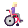 Woman In Manual Wheelchair Facing Right: Medium-Light Skin Tone Emoji 👩🏼‍🦽‍➡️ image - Microsoft Classic 2D style